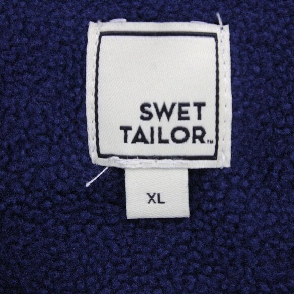 Swet Tailor Hoodie Mens XL Navy Blue Drawstring Full Zip Stretch Fleece NWT - Picture 7 of 9